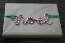 DIY cursive Christmas candy cane ornaments