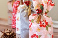 DIY colorful Christmas gift pouches