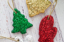 DIY glitter salt dough Christmas ornaments