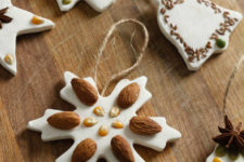 DIY salt dough Christmas ornaments with natural element decor