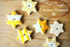 DIY gold star salt dough Christmas ornaments