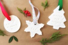 DIY printed and cutout salt dough Christmas ornaments