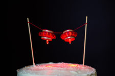 DIY Chinese lantern cake topper with LEDs