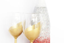 DIY gold dipped wine glasses for glam parties