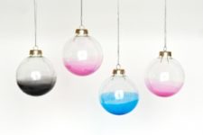 DIY ombre clear glass ornaments for Christmas