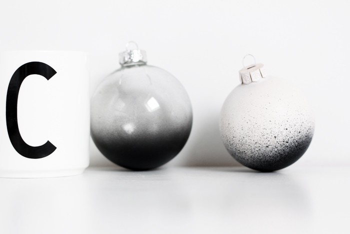 DIY monochromatic ombre Christmas ornaments