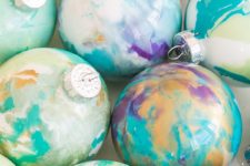 DIY bright enamel marble Christmas ornaments