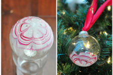 DIY marble candy cane Christmas ornaments