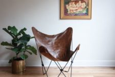 05 a leather butterfly chair is mid-century modern classics that always works