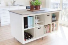 08 an Expedit bookcase turned into a kitchen island with much storage