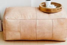 13 a blush leather ottoman will complete your boho chic space and make it cooler