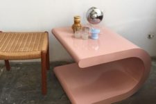 14 a contemporary pink curved table is a bright idea to refresh your space