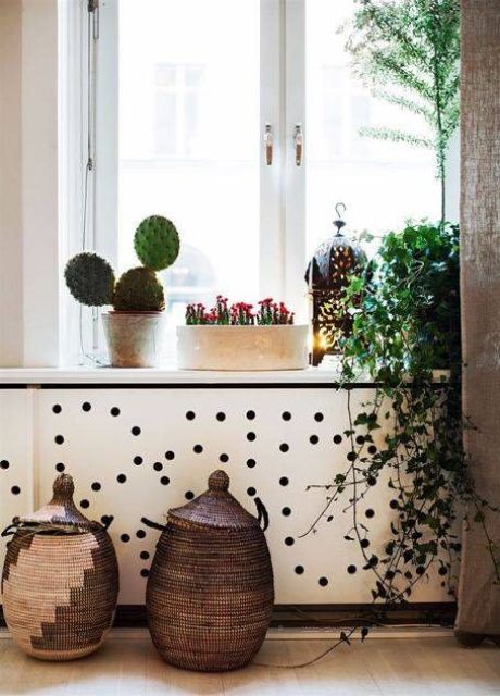 a simple contemporary perforated screen is a great piece to feel warmth and get a stylish look