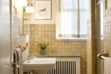 a radiator cover is a must for a bathroom because you can’t hide radiators there any other way, it looks stylish and effective