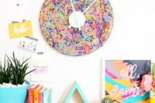 DIY colorful funfetti wall clock