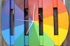 DIY colorful rainbow clock for indoors and outdoors