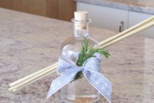 DIY oil reed diffuser with lavender essential oil