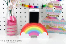 DIY rainbow phone holder