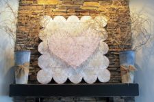 DIY vintage-inspired string heart sign for Valentine’s Day