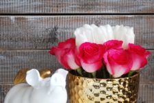 DIY simple floral Valentine’s Day centerpiece