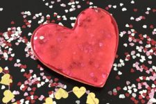 DIY glitter slime with hearts