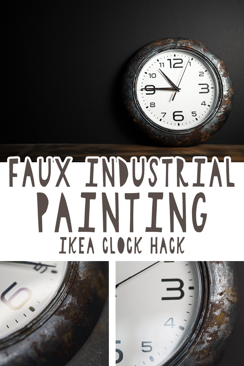 DIY faux industrial IKEA clock hack