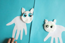 05 cute snow leopard handprint craft for kids