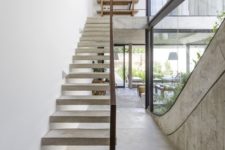 a minimalist staircase for an industrial home