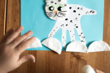07 cute snow leopard handprint craft for kids