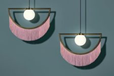 07 unique pendant lamps with pink fringe and a strong boho meets art deco feel