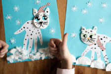 09 cute snow leopard handprint craft for kids