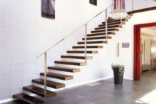 10 a floating staircase with steps attached to the wall looks very natural and very modern