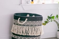 a woven basket is a great boho touch to any interior
