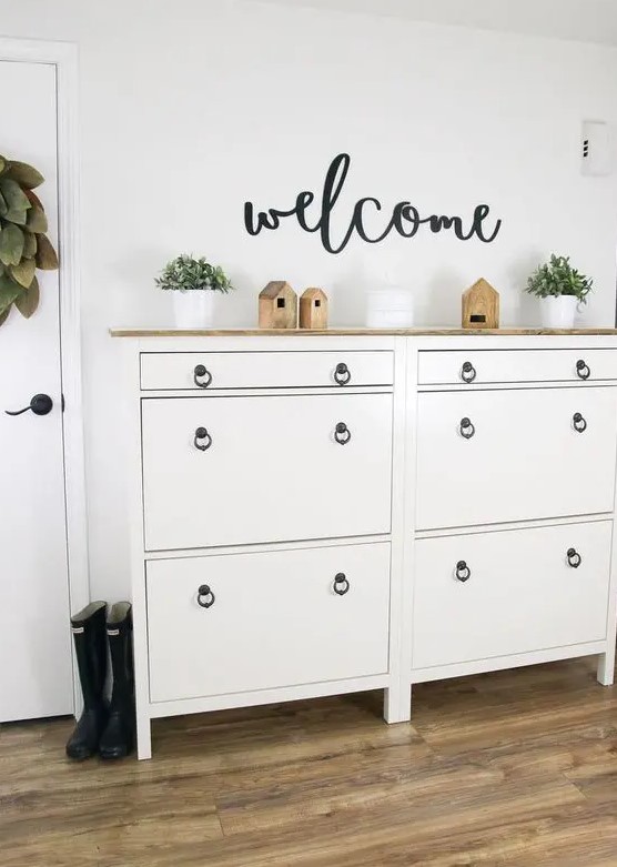 IKEA Hemnes Shoe Cabinet Hack - Hana's Happy Home