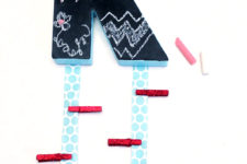 DIY chalkboard monogram with ribbons for locker decor