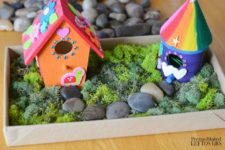 DIY colorful fairy birdhouse to make with your kids