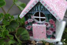 DIY cute fairy houses with touches of glitter
