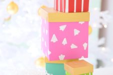 DIY painted paper mache gift boxes