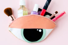 DIY unique eye-shaped makeup pouch