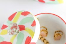 DIY colorful mini trinket boxes with a terrazzo pattern