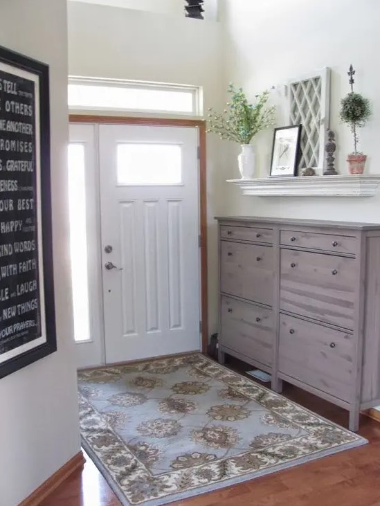 spruce up your IKEA Hemnes shoe storage with stain giving it a natural wood look