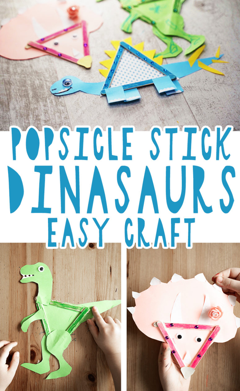 diy popsicle stick dinosaurs to make with kids