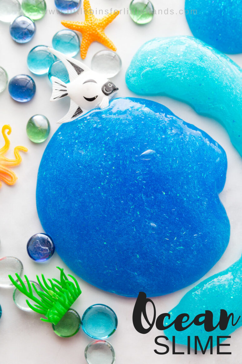 DIy ocean slime with a touch of glitter (via littlebinsforlittlehands.com)