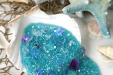 DIY turquoise glitter mermaid slime