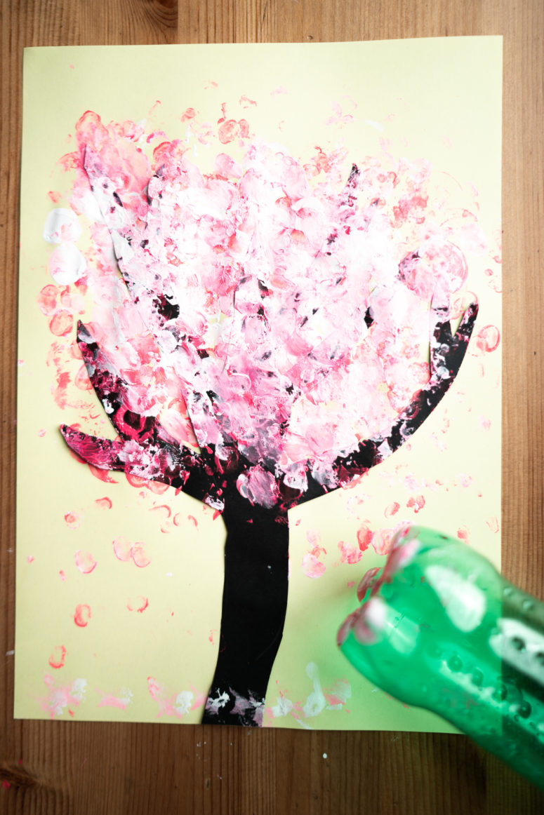 5 funny diy ways to paint blooming trees with kids