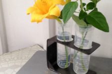 DIY test tube vase holder for a couple of bucks