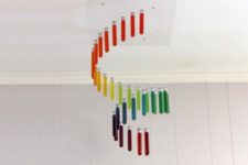 DIY swirl colorful test tube chandelier