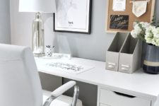 a minimalist IKEA Alex drawer desk with a Linnmon tabletop