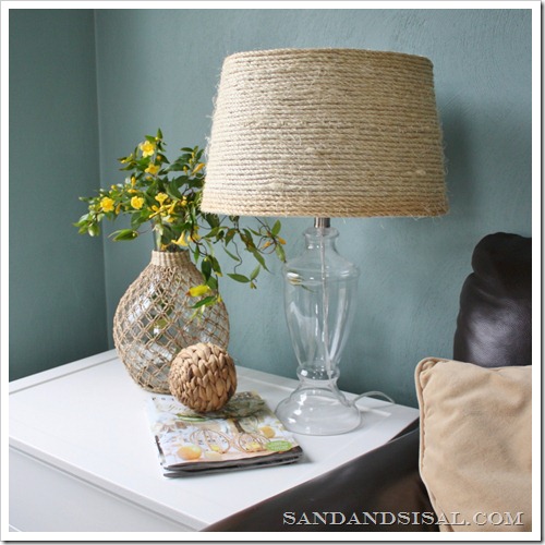 DIY sisal lampshade for a rustic or beach lamp (via undefined)