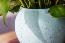 DIY speckled robin egg blue vase